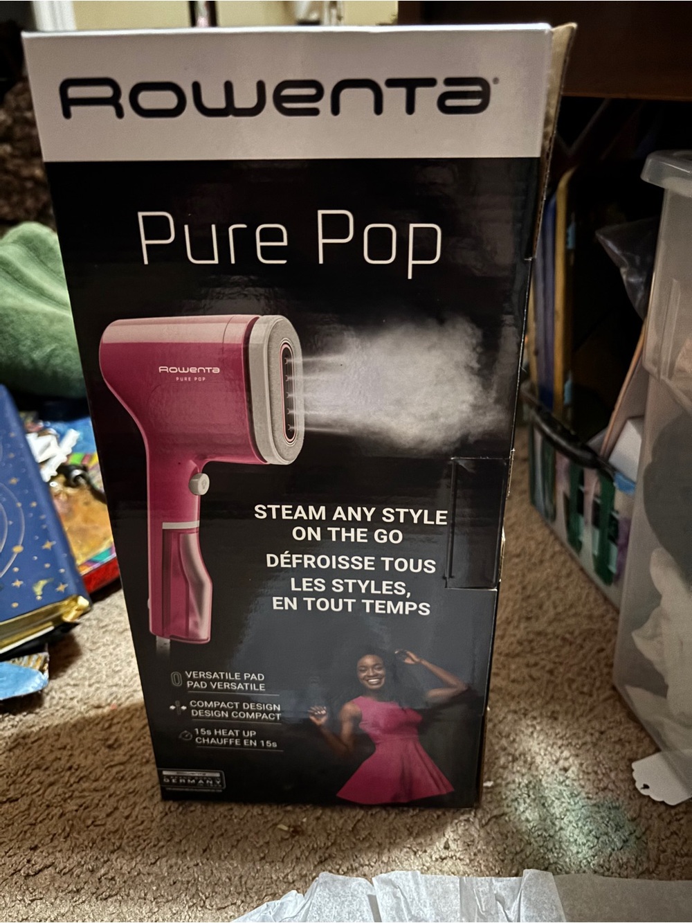 Rowenta Pure Pop Handheld Steamer in Magenta